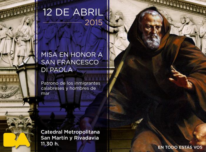 Celebración de la Misa por San Francesco di Paola en el marco de Buenos Aires celebra Calabria