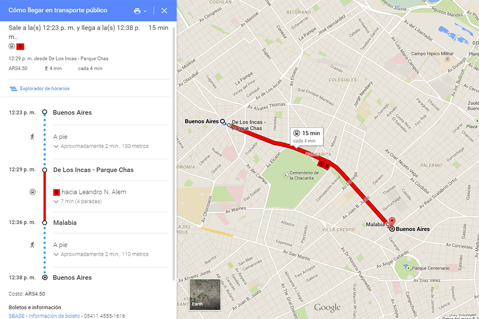 El Subte llegó a Google Maps