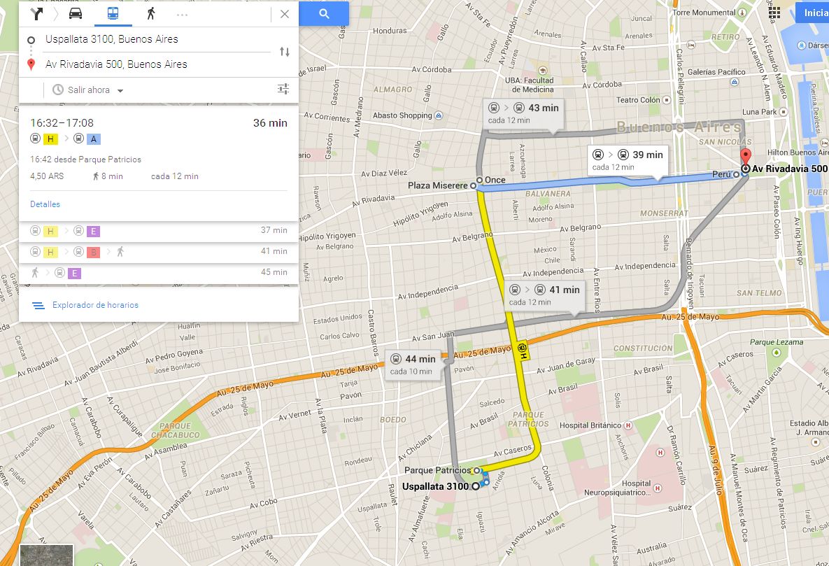 El Subte llegó a Google Maps