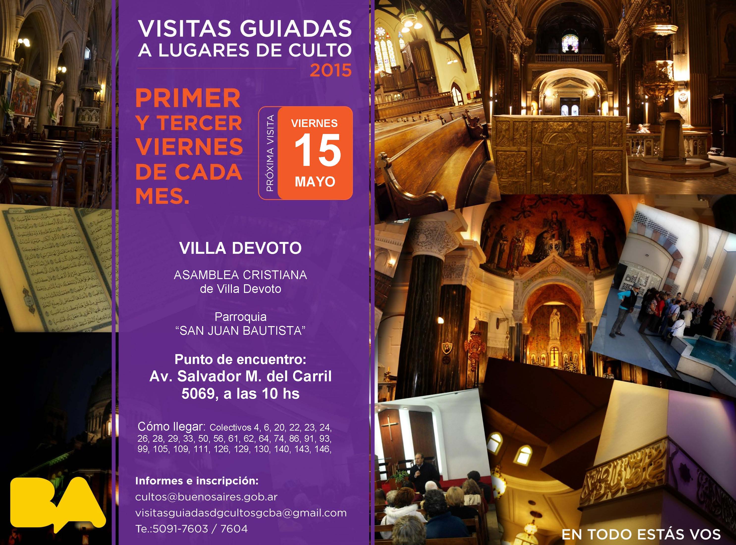 Visita guiada a lugares de Culto de Villa Devoto