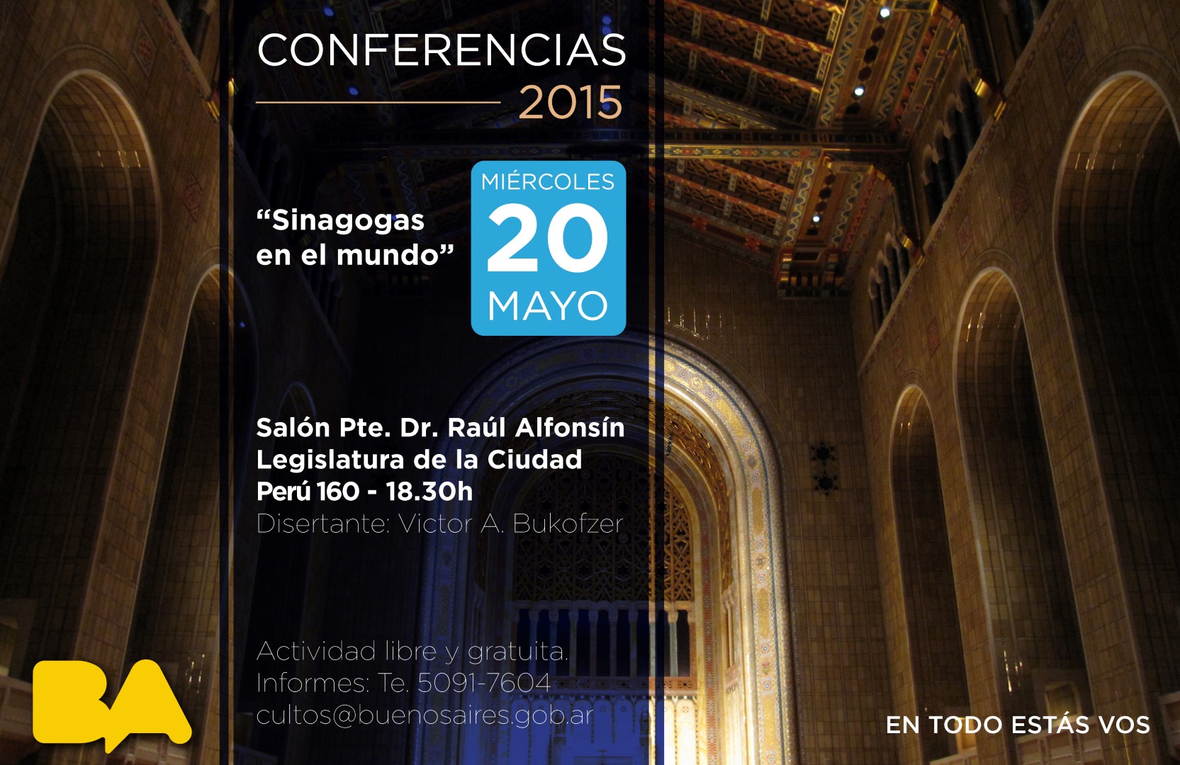 Conferencia "Sinagogas en el mundo" a cargo de Victor Bukofzer
