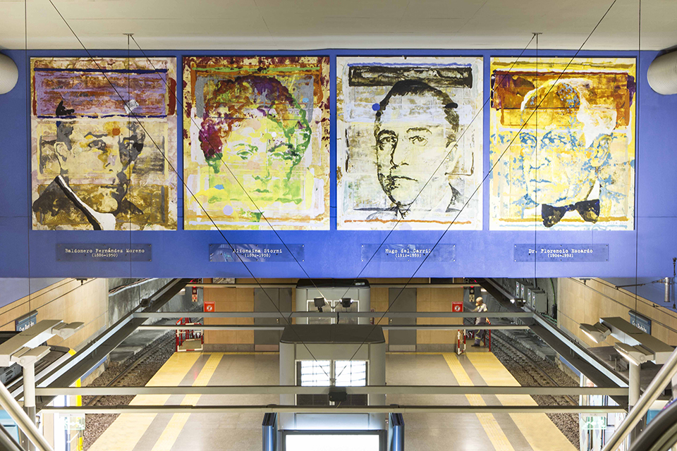 Eugenio Cuttica homenajea a los vecinos ilustres de Flores en la estación San Pedrito
