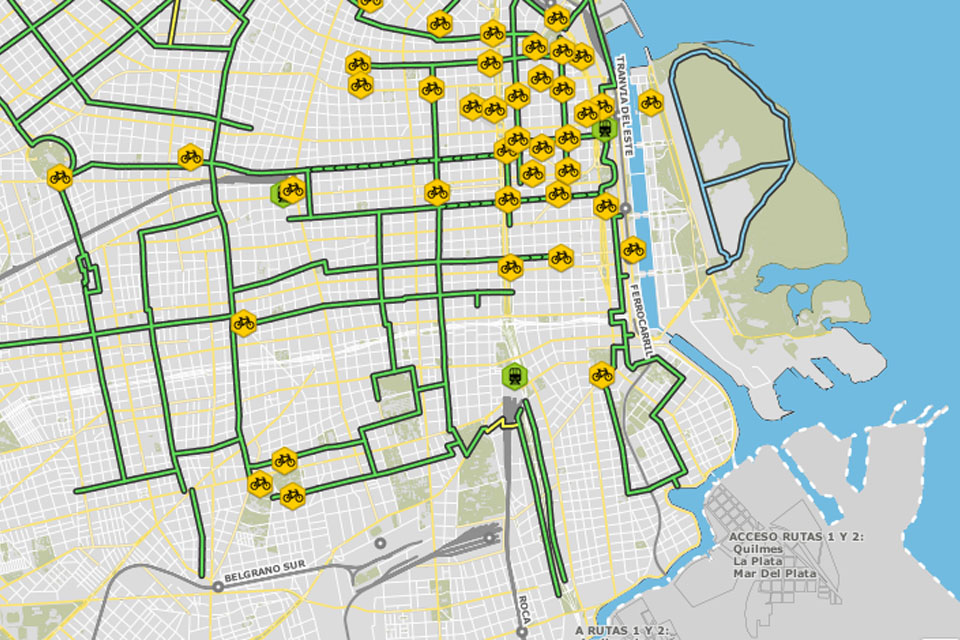 Mapa de estaciones y bicis disponibles