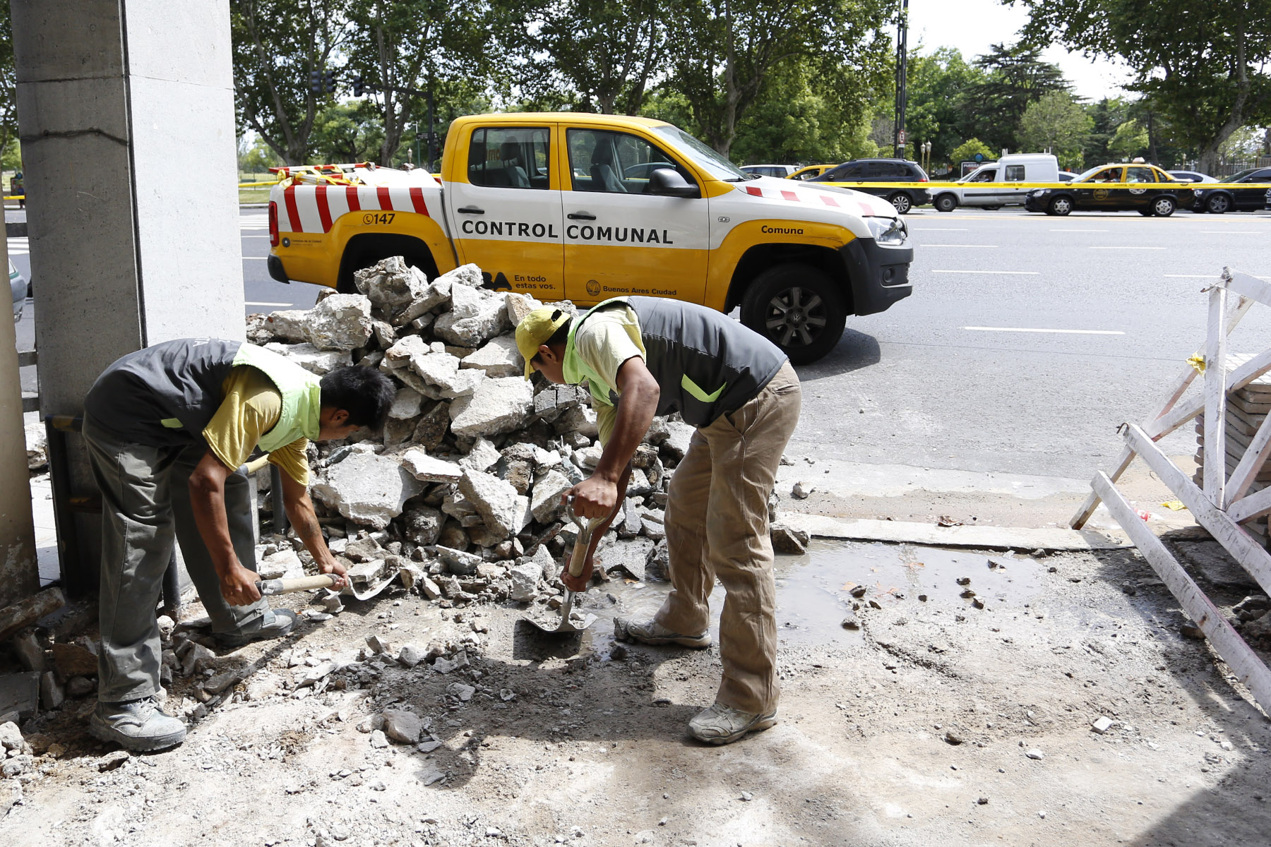 Las nuevas veredas en la Comuna ya son una realidad