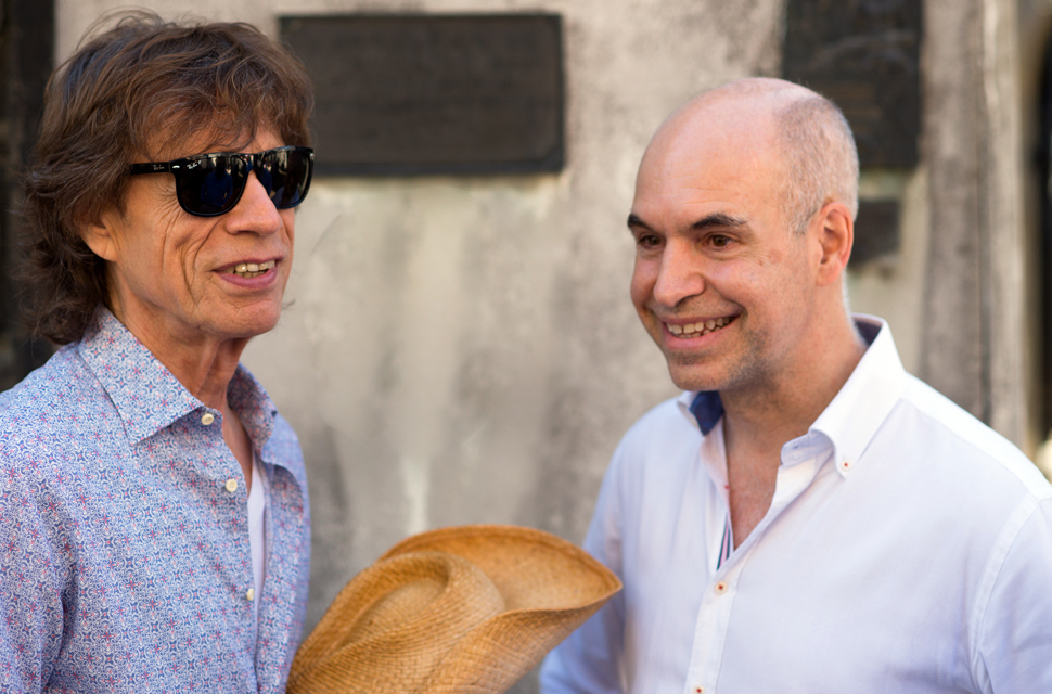 Rodríguez Larreta junto a Mick Jagger 