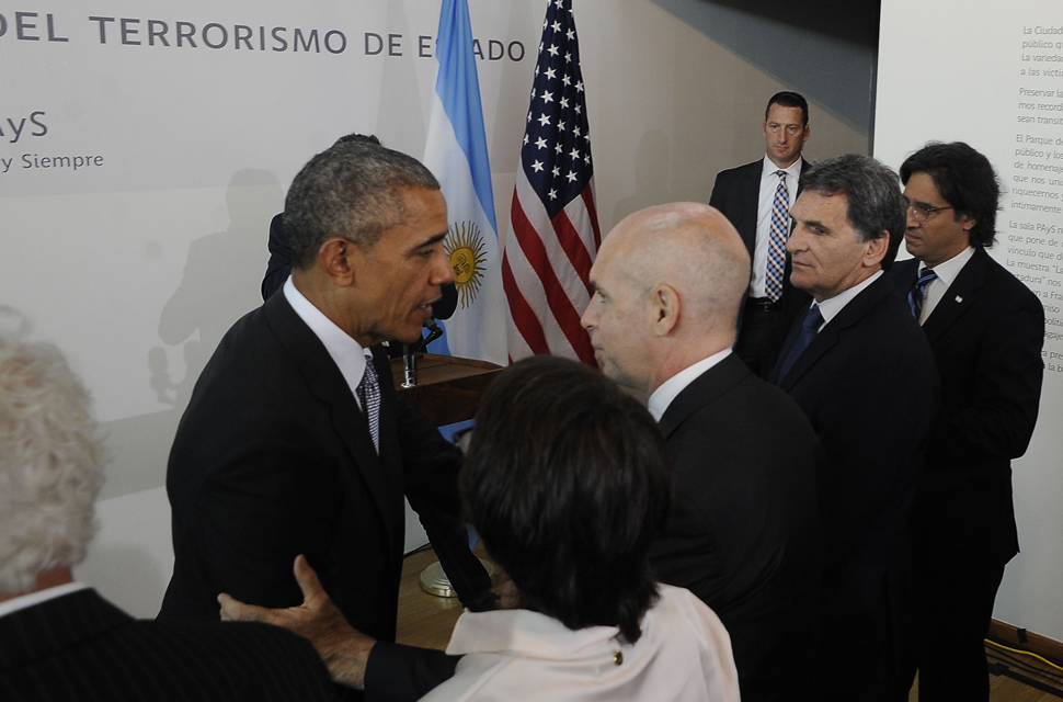 Horacio Rodríguez Larreta, junto a Barack Obama y Mauricio Macri, visitó el Parque de la Memoria