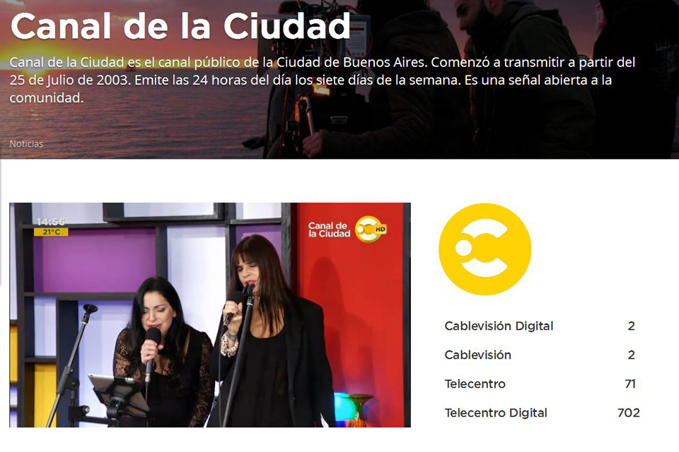 El Canal de la Ciudad, en vivo