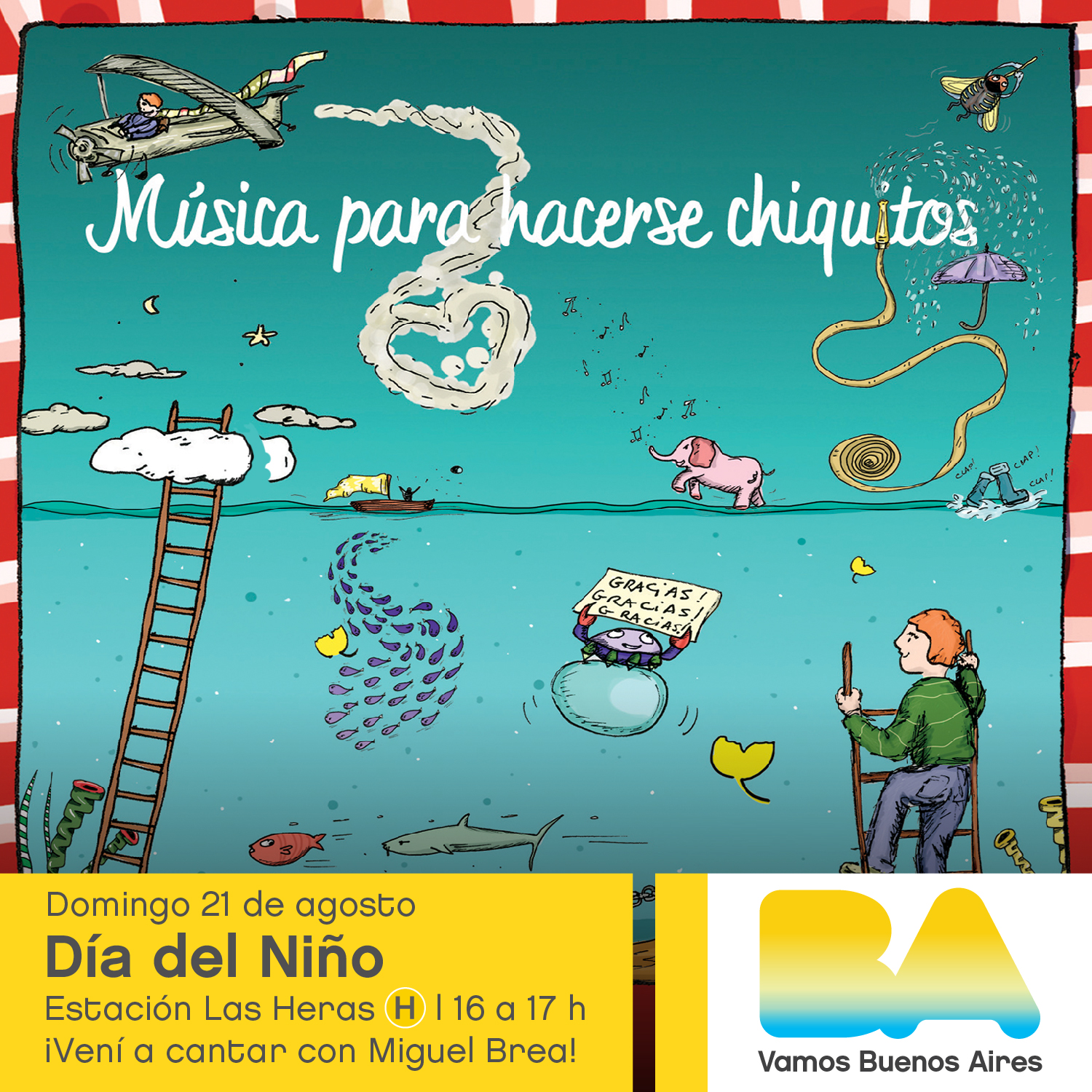 Vení a festejar el Día del Niño con un show musical en la estación Las Heras