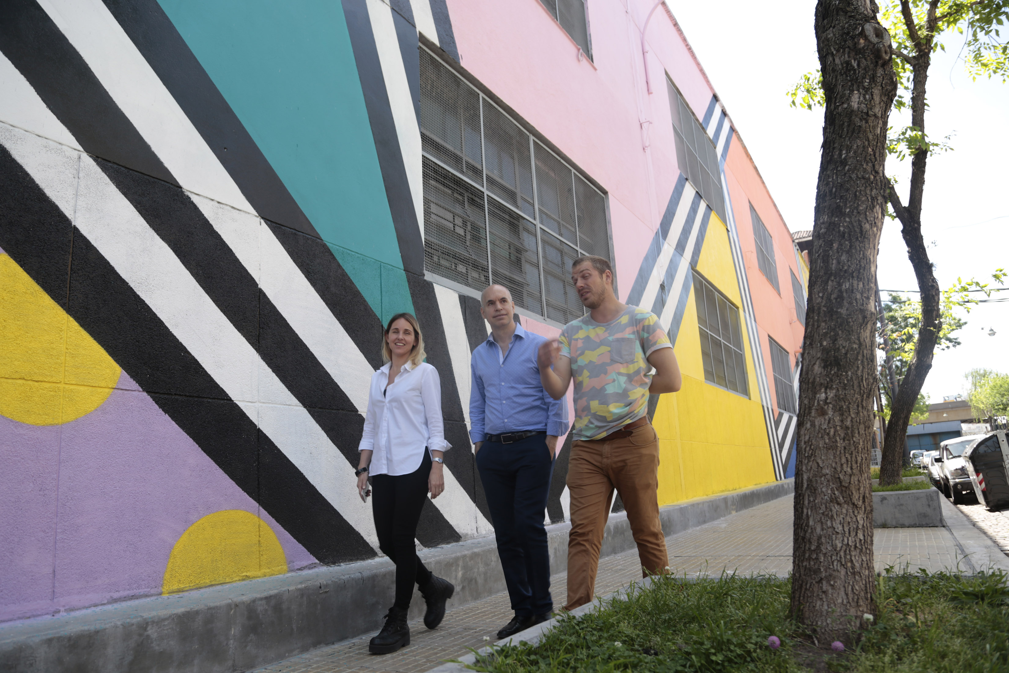 Rodríguez Larreta recorrió murales pintados en La Boca