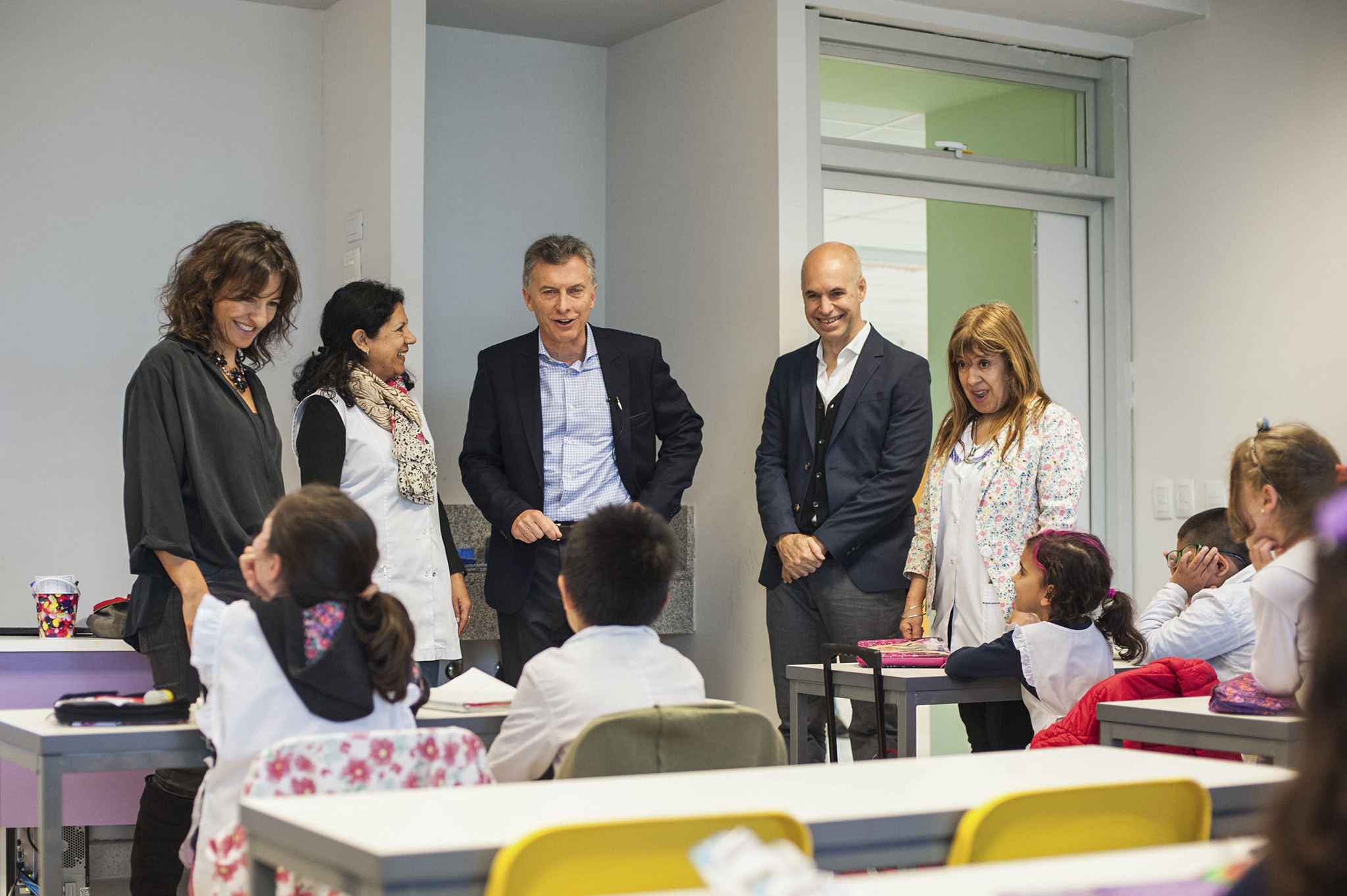 Macri y Rodríguez Larreta recorrieron la Escuela Siglo XXI