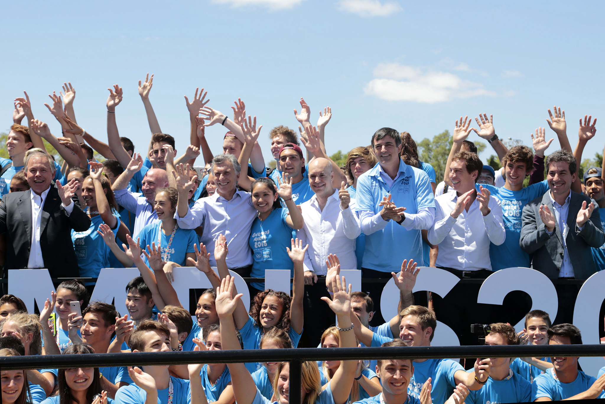 Macri y Rodríguez Larreta, junto a los atletas de los JJ.OO. de la Juventud 2018