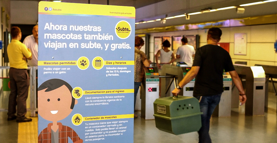 Ya podés viajar con tu mascota en subte