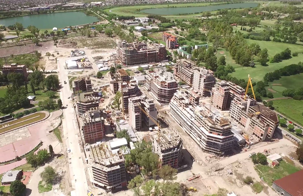 El barrio de los atletas, desde un drone