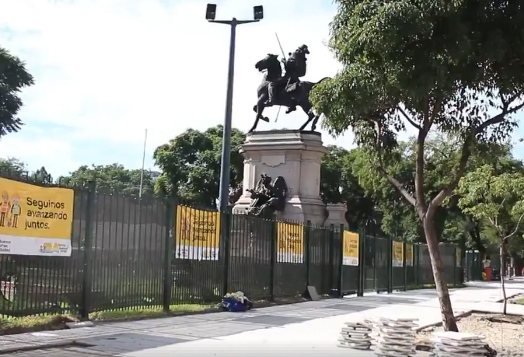 Las obras en Plaza Italia le dan brillo al monumento a Giusseppe Garibaldi