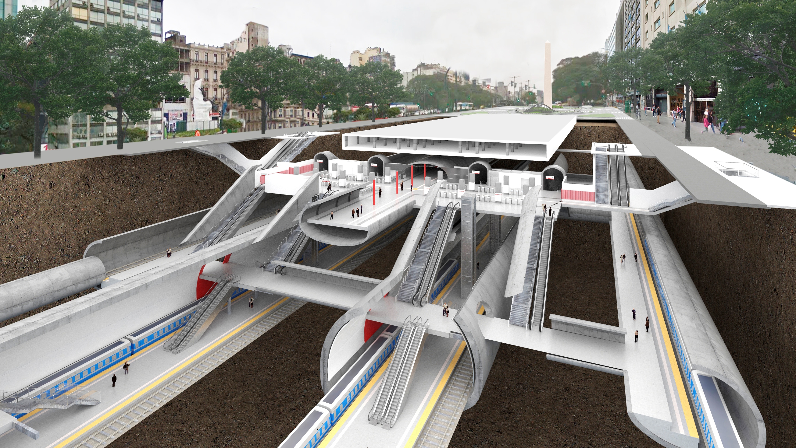 Así es la megaobra de transporte que tendrá su estación central bajo el Obelisco