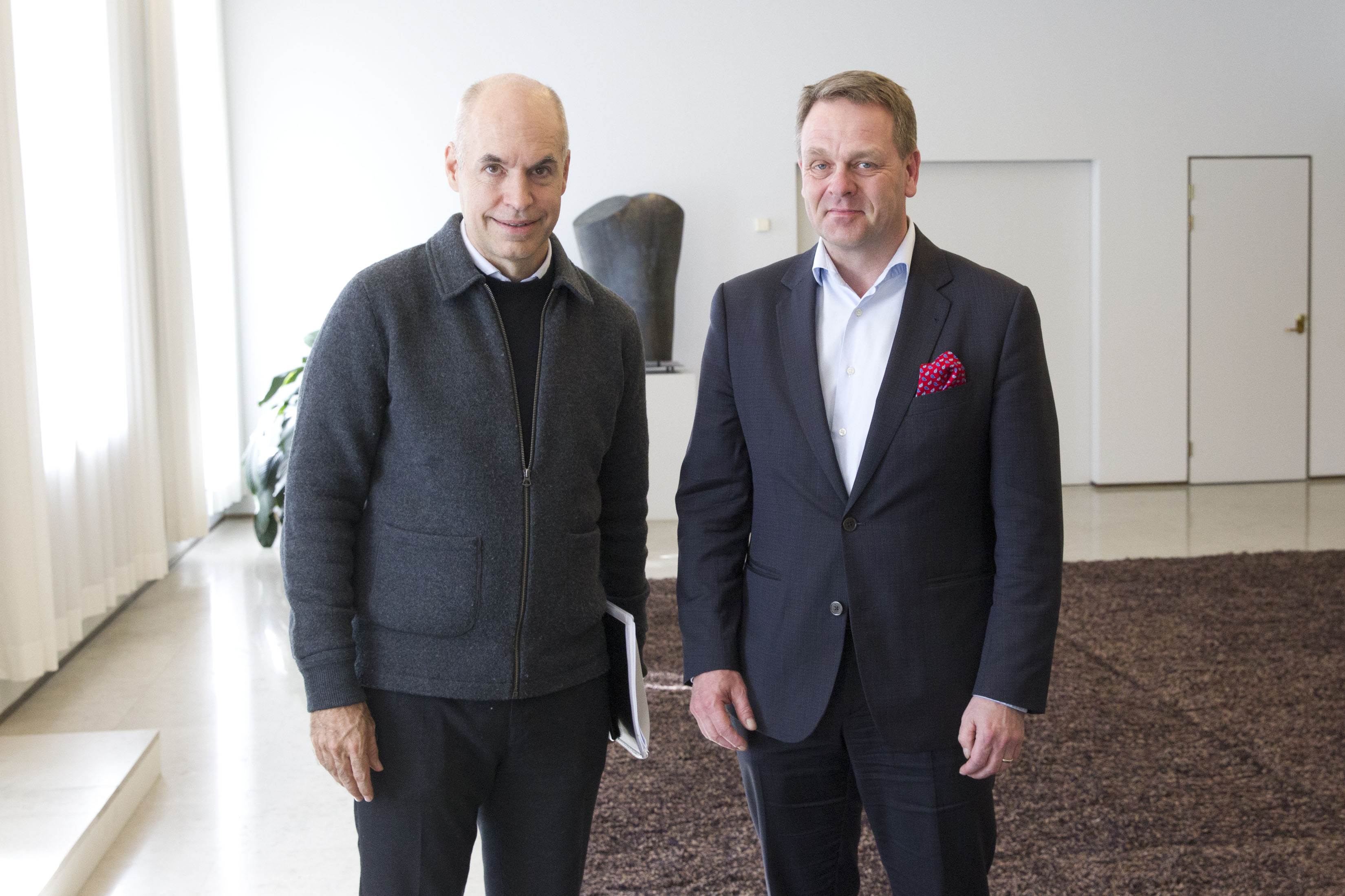 Rodríguez Larreta se reunió con el alcalde de Helsinki y con un líder sindical de Finlandia