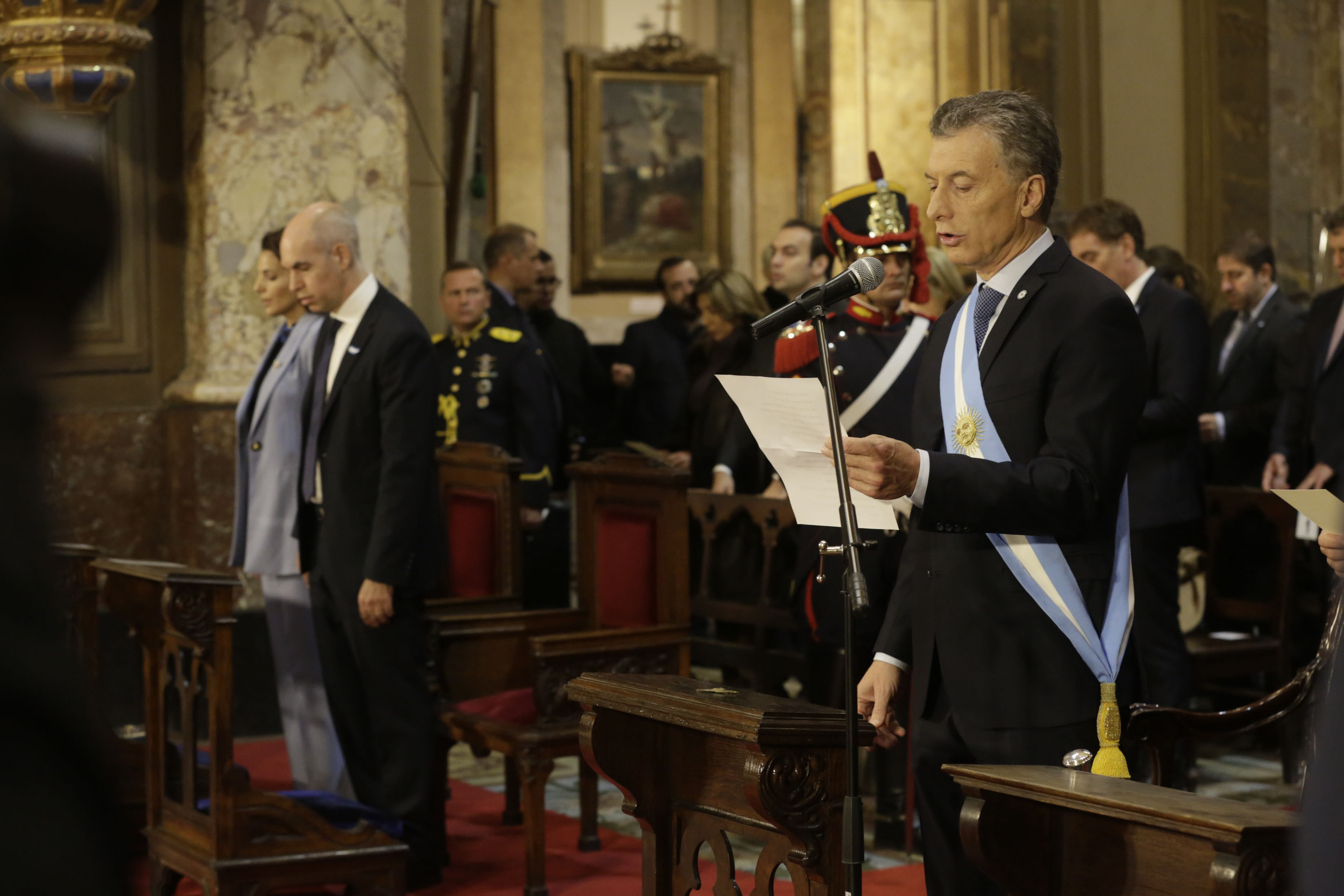 Mauricio Macri y Horacio Rodríguez Larreta participaron del Tedeum del 25 de Mayo