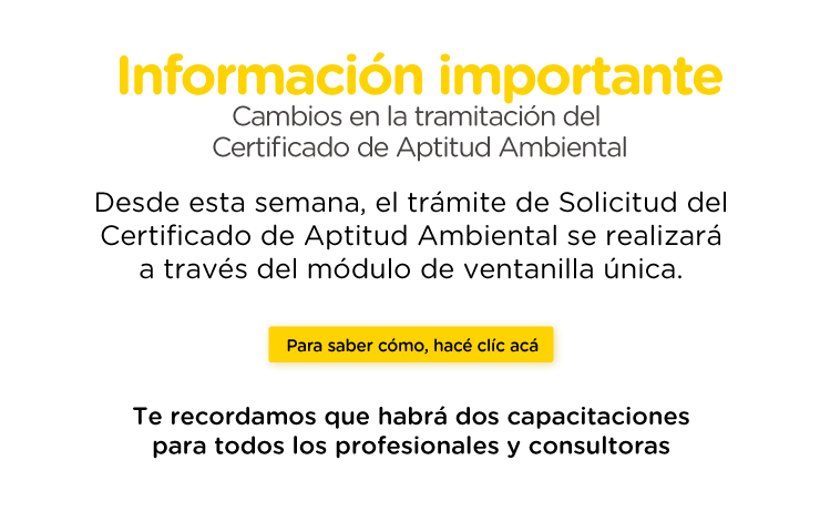 Nueva ventanilla única para la obtención del Certificado Aptitud Ambiental