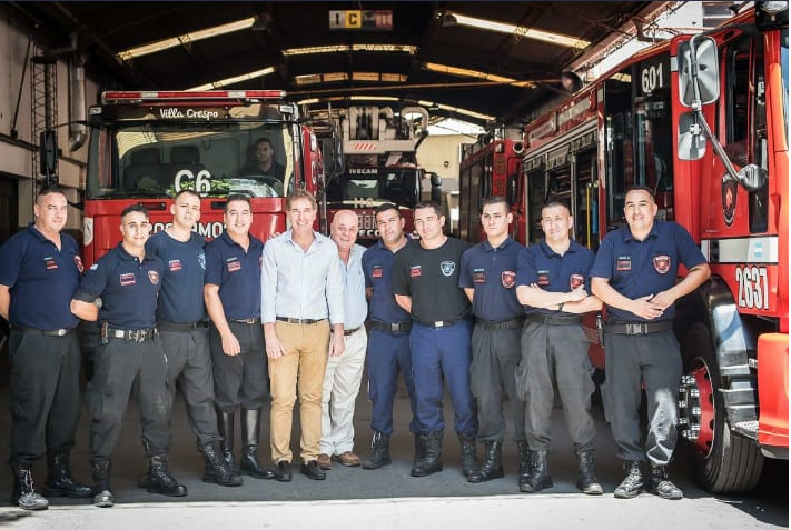 Santilli visitó las Estaciones de los Bomberos de la Ciudad