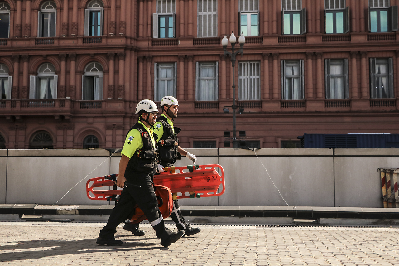 Defensa Civil de la Ciudad participó del simulacro de evacuación de la Casa Rosada