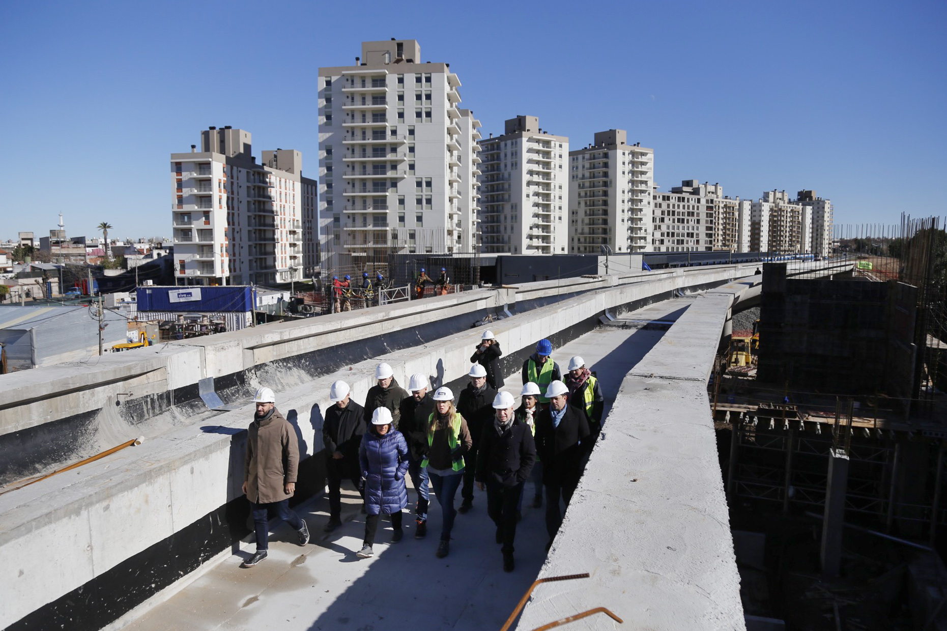 Rodríguez Larreta y Dietrich recorrieron la futura estación elevada Sáenz en el marco de la obra del Viaducto Belgrano Sur
