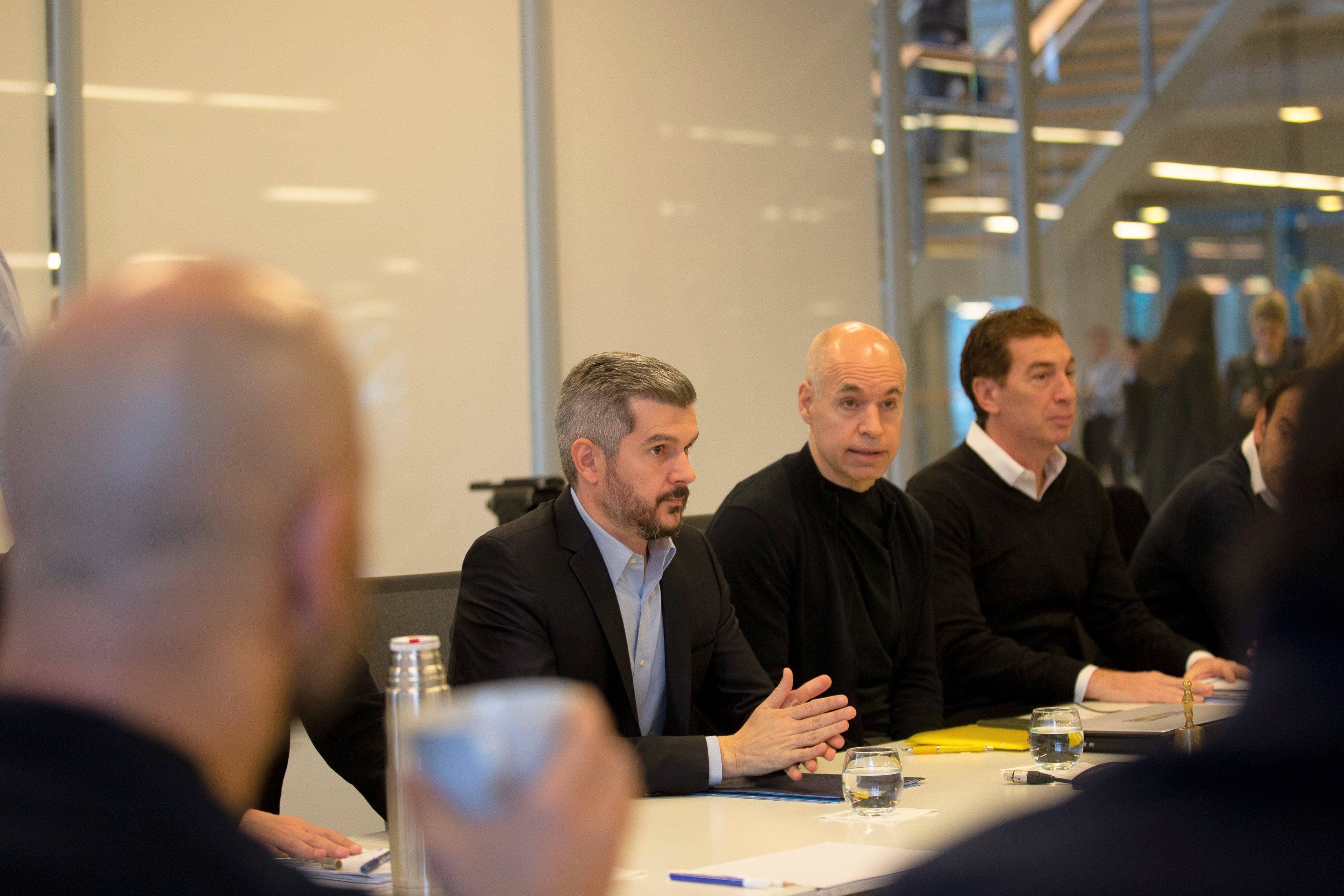 Horacio Rodríguez Larreta y Marcos Peña, en la reunión de Gabinete porteño