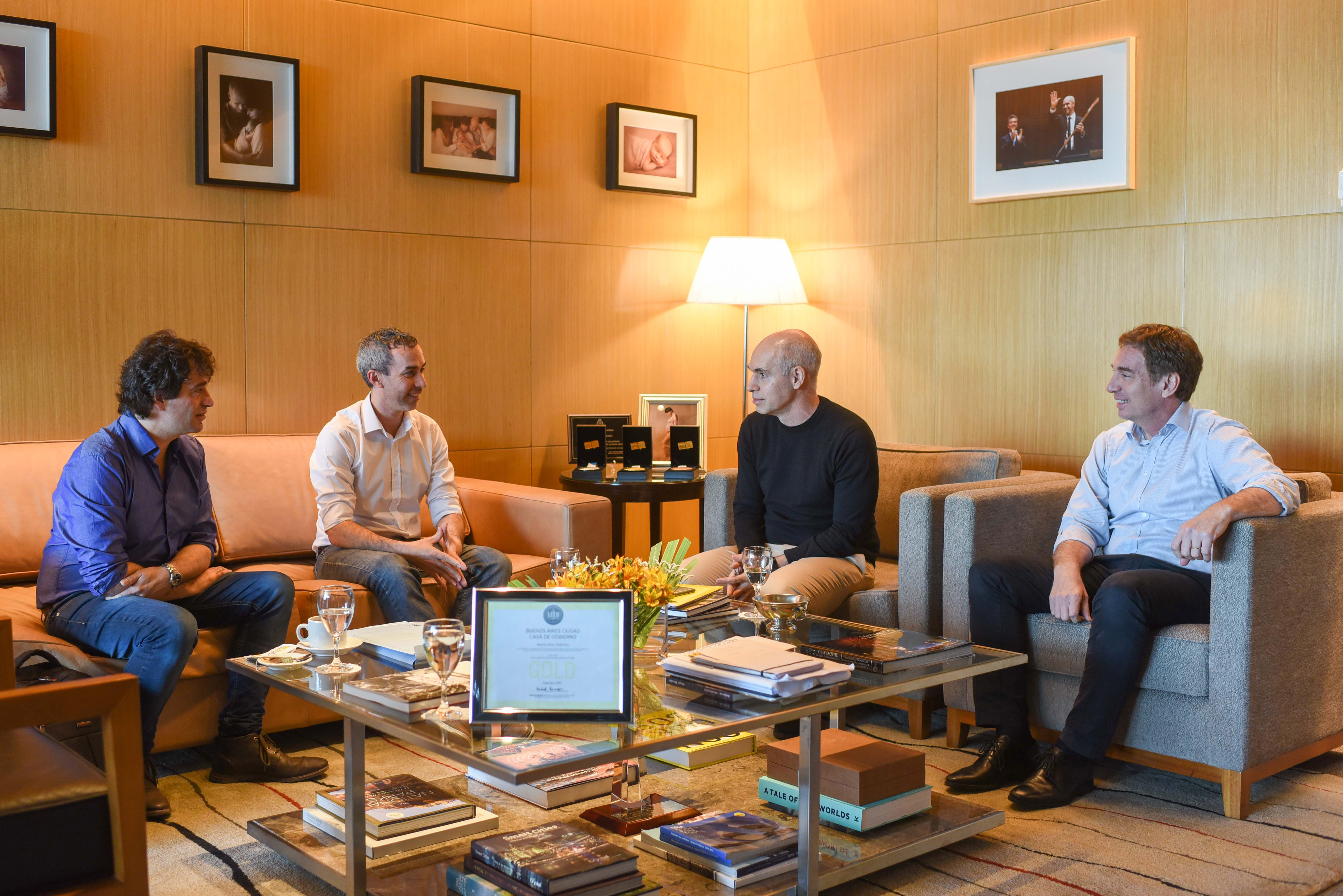 Horacio Rodríguez Larreta y Diego Santilli se reunieron con Gabriel Solano