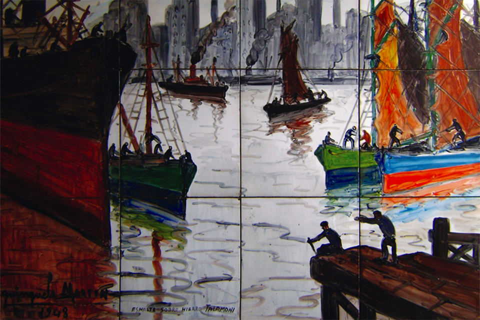 Tu Obra Maestra: Hacé tu versión de la obra Barcos y Ciudad Gris de Benito Quinquela Martín del Museo Perlotti