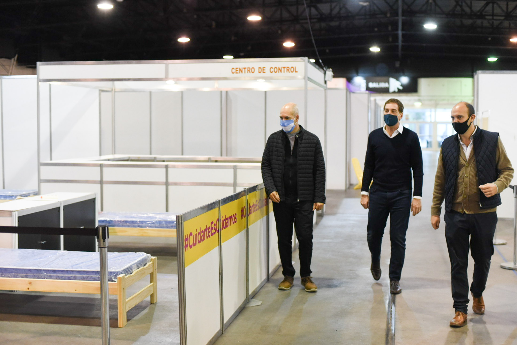Rodríguez Larreta recorrió las nuevas instalaciones preparadas para aislar a enfermos leves de coronavirus