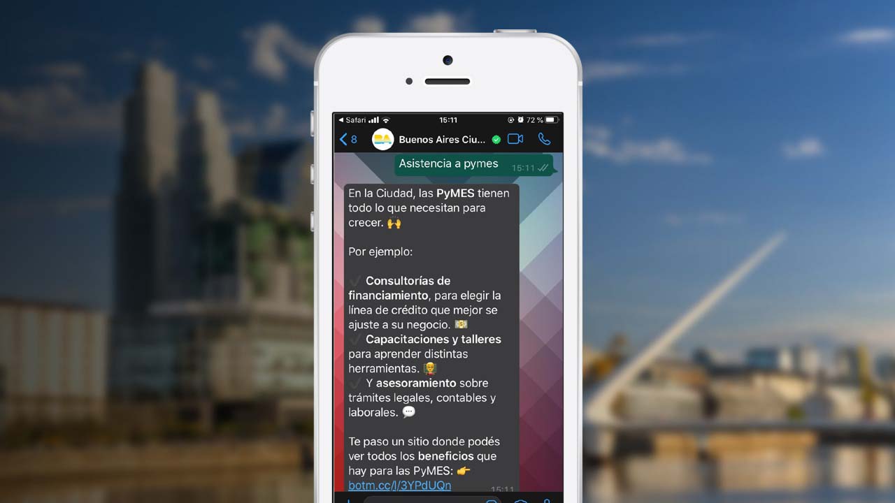 Ahora el WhatsApp de la Ciudad también asiste a las pymes 