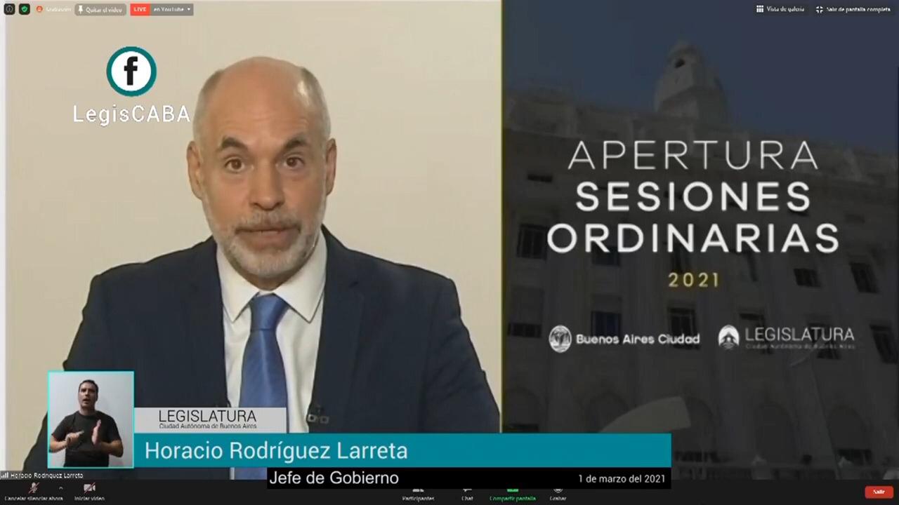 Rodríguez Larreta en la Legislatura porteña: "Como sociedad, tenemos un enorme futuro si dejamos atrás esas divisiones que tan mal nos hacen"
