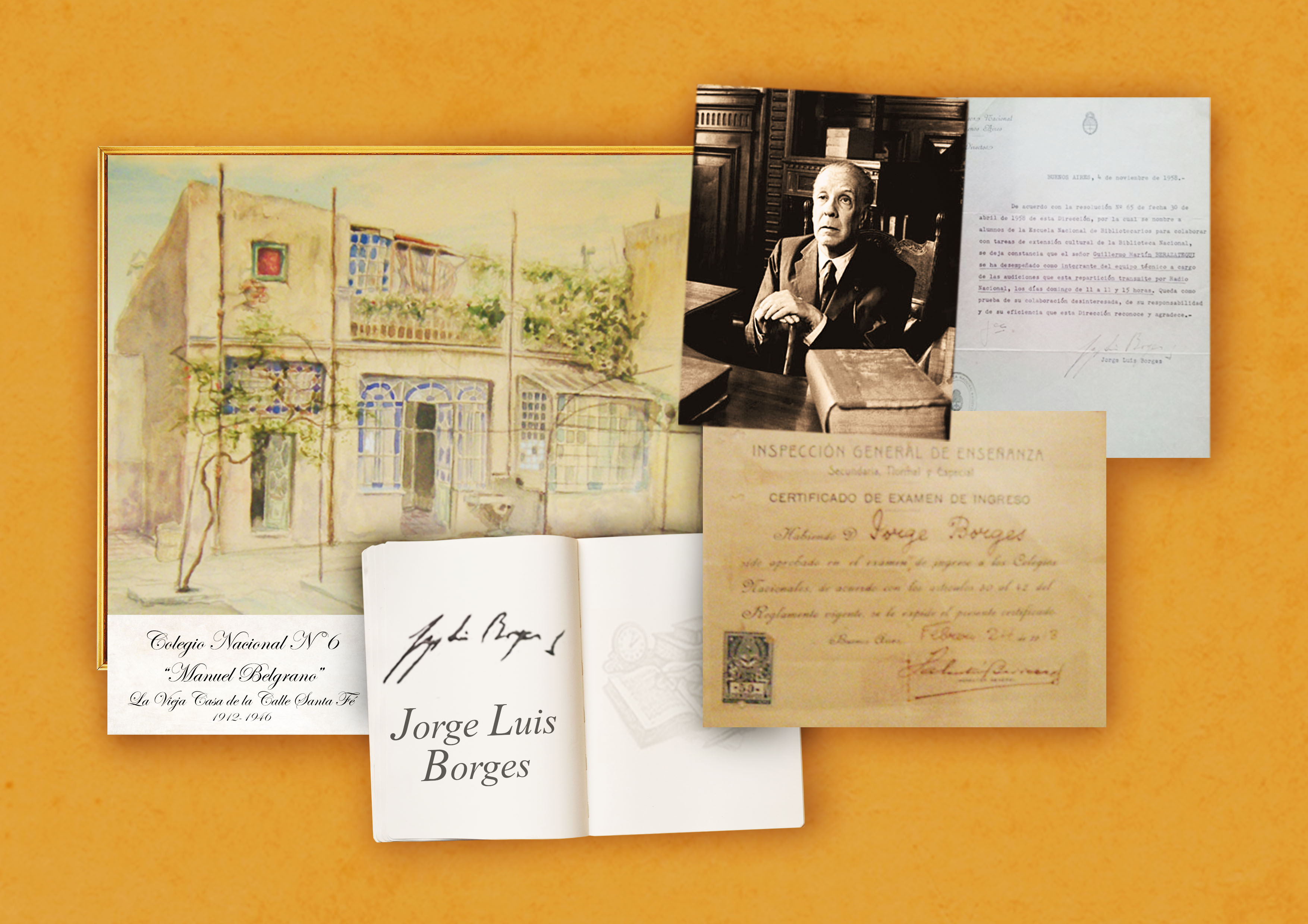 Historias de Borges que confluyen en el colegio Manuel Belgrano. De estudiante a director de la Biblioteca Nacional