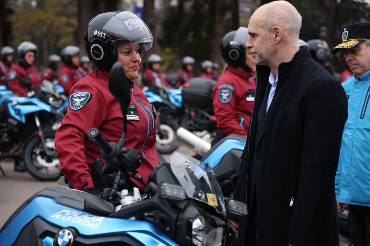 Rodríguez Larreta en el acto de entrega de motos a la Policía: "Con decisión política y un plan se puede mejorar la seguridad"