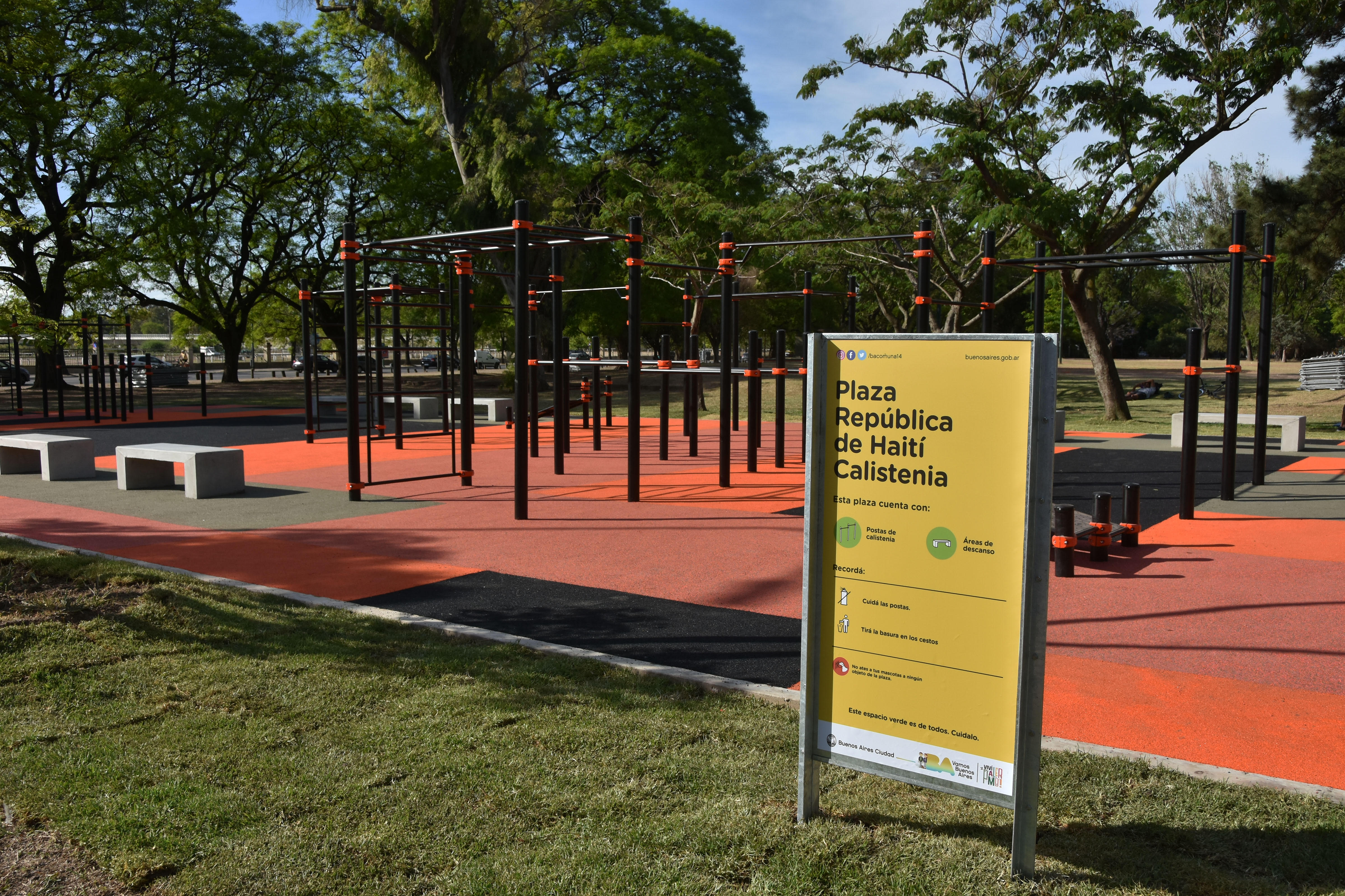 Se inauguró el sector de calistenia más grande de la Ciudad