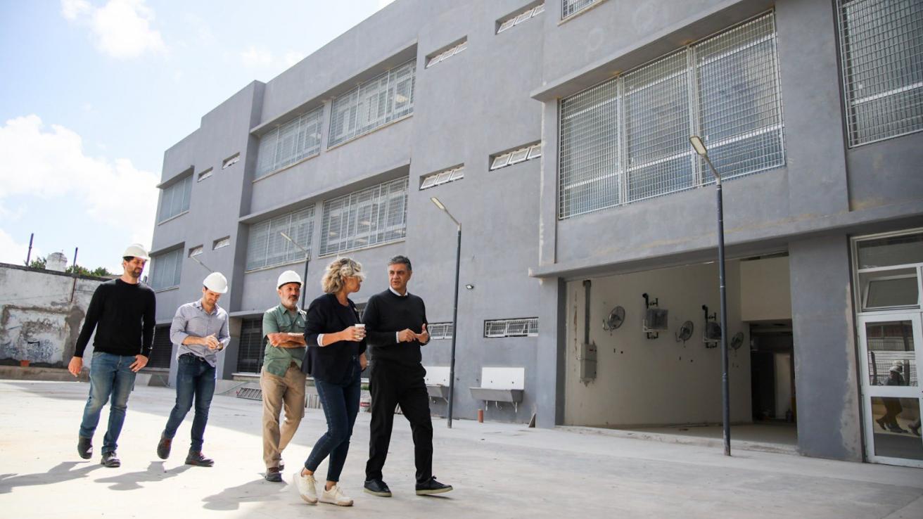Jorge Macri y Mercedes Miguel recorrieron las obras del edificio de la Escuela de Danzas N° 2