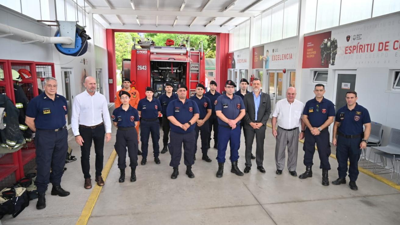 Wolff y Kravetz reconocieron a los Bomberos de la Ciudad y al personal de Emergencias