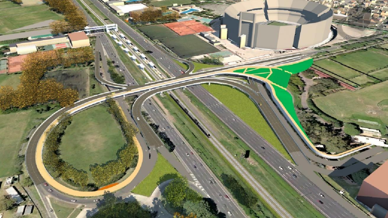 Render de la obra del nuevo puente de la innovación.