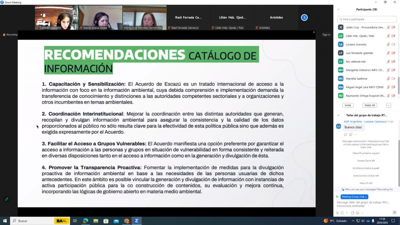 Segundo Taller del Grupo de Trabajo de Democracia Ambiental de la RTA