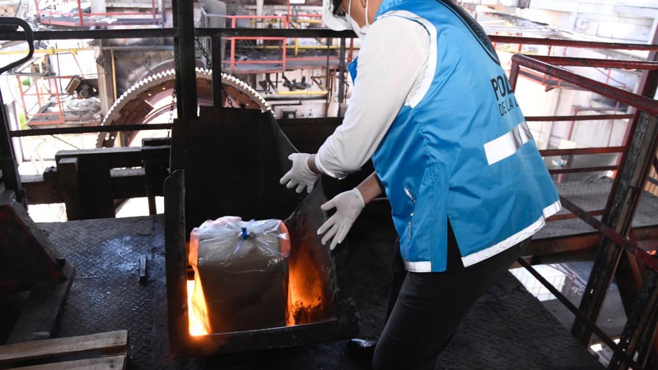 La Ciudad quemó más de media tonelada de drogas incautada durante todo el 2025