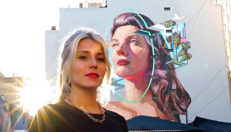 Mural en terraza del BAM y Marie Ajras