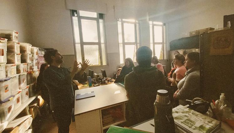 Visitantes en el museo