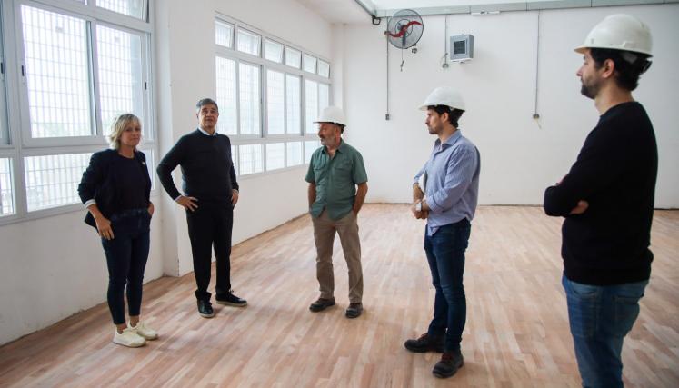 Jorge Macri y Mercedes Miguel recorrieron las obras del edificio de la Escuela de Danzas N° 2