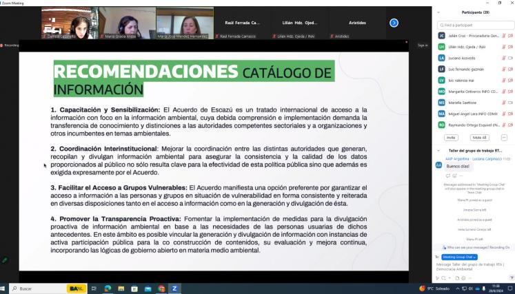 Segundo Taller del Grupo de Trabajo de Democracia Ambiental de la RTA