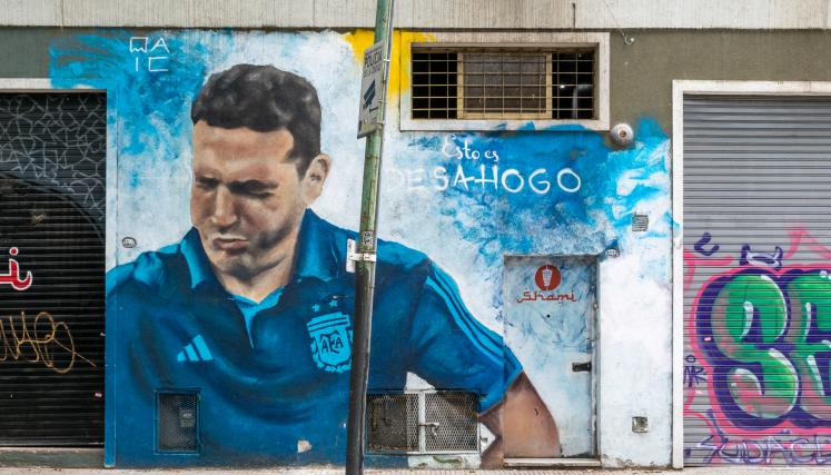 Mural de jugador de futbol