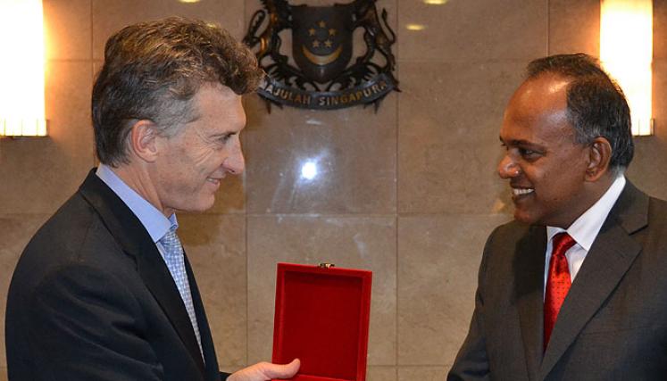 Singapur. Julio 2 de 2012. El jefe de Gobierno de la Ciudad de Buenos Aires, Mauricio Macri, se reunió hoy con el ministro de Relaciones Exteriores de Singapur, K.Shanmugam.