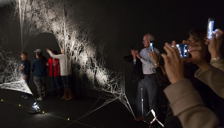 Tomás Saraceno. Cómo atrapar el universo en una telaraña. Foto del Museo de Arte Moderno.