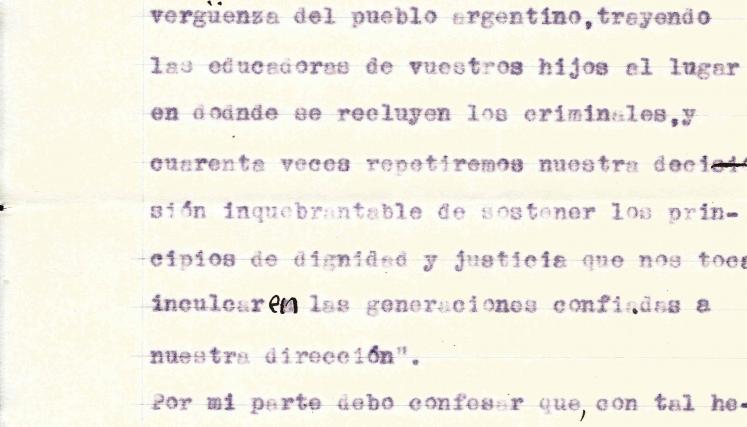 Discurso ante Delegadas/ Maestras de Mendoza, corregido a mano